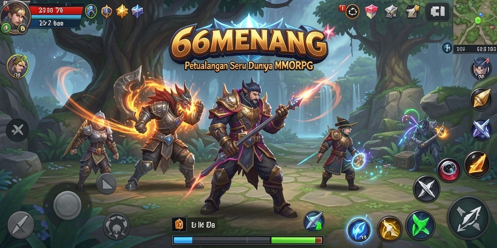 Tampilan gameplay menakjubkan dari 66MENANG dalam pertempuran MMORPG.