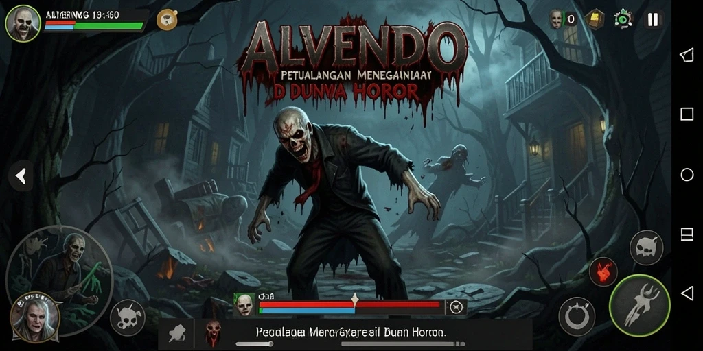 Tampilan gameplay menegangkan dengan atmosfer horor yang mencekam.