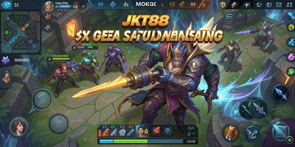 Tampilan utama gameplay JKT88 dengan karakter yang beraksi.