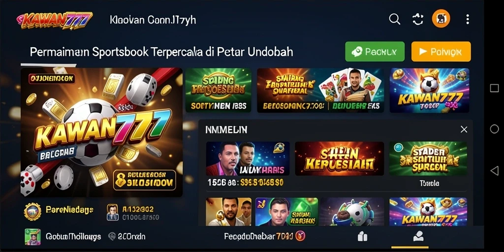 Tampilan utama KAWAN777 dengan berbagai pilihan taruhan olahraga.