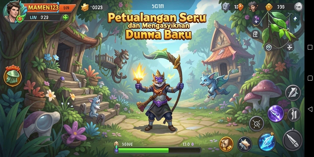 Tangkapan layar MAMEN123 menunjukkan gameplay menarik di dunia petualangan.