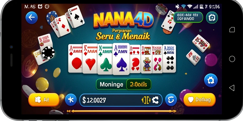 Tampilan gameplay seru dalam aplikasi NANA4D Domino.