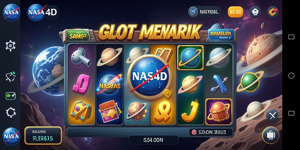 Screenshot utama NASA4D yang menampilkan gameplay Slot yang mengasyikkan.