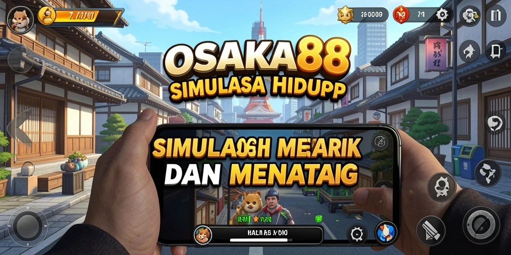 Tangkapan layar gameplay OSAKA88 yang menunjukkan simulasi interaksi karakter.