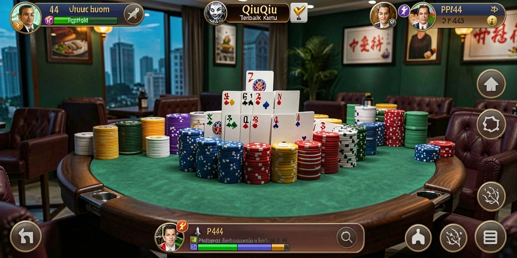 Tampilan gameplay QiuQiu yang seru dan interaktif.