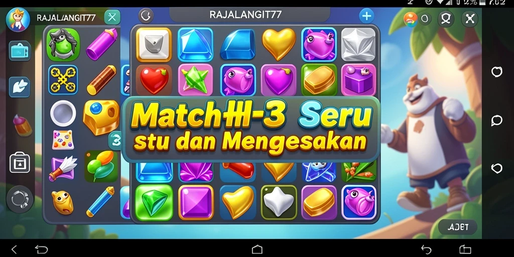 Tampilan gameplay menarik dan penuh warna dari RAJALANGIT77.