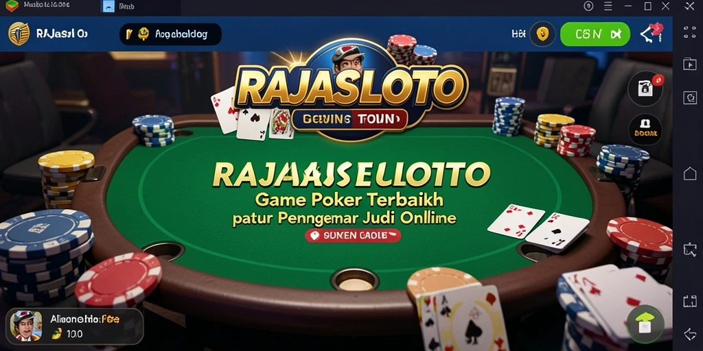 Tampilan screenshot utama RAJASLOTO menampilkan momen seru permainan Poker.