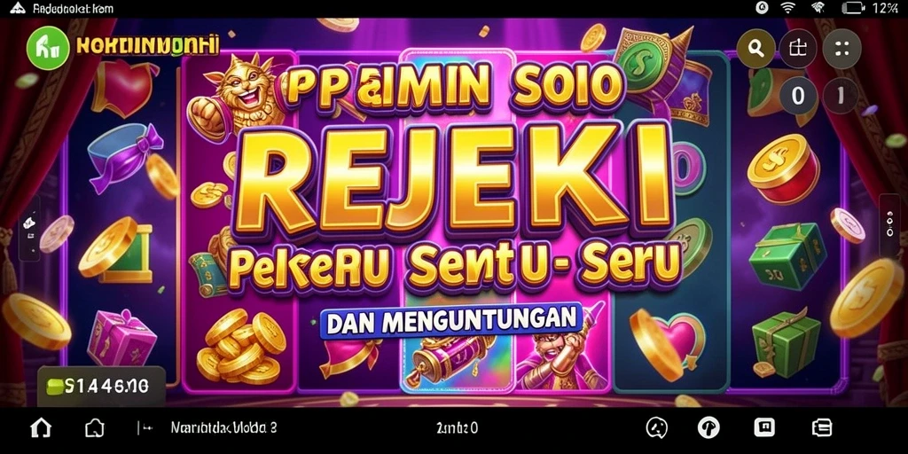 Screenshot utama REJEKI dengan aksi gameplay slot yang mendebarkan.