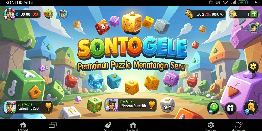 Screenshot utama SONTOGEL menunjukkan tampilan puzzle yang menantang dan interaktif.