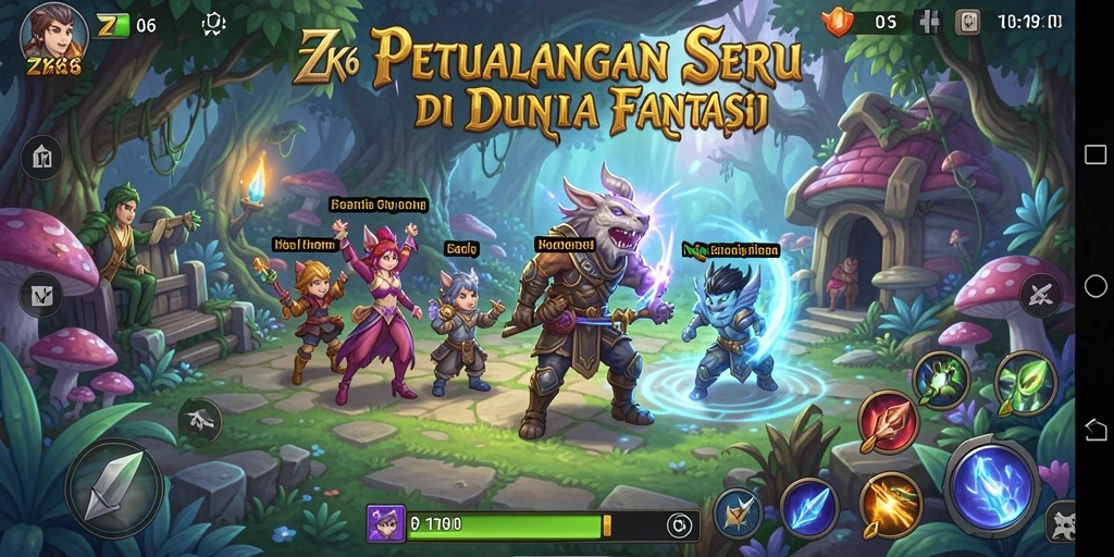 Screenshot gameplay ZK6 yang menampilkan eksplorasi dunia petualangan.